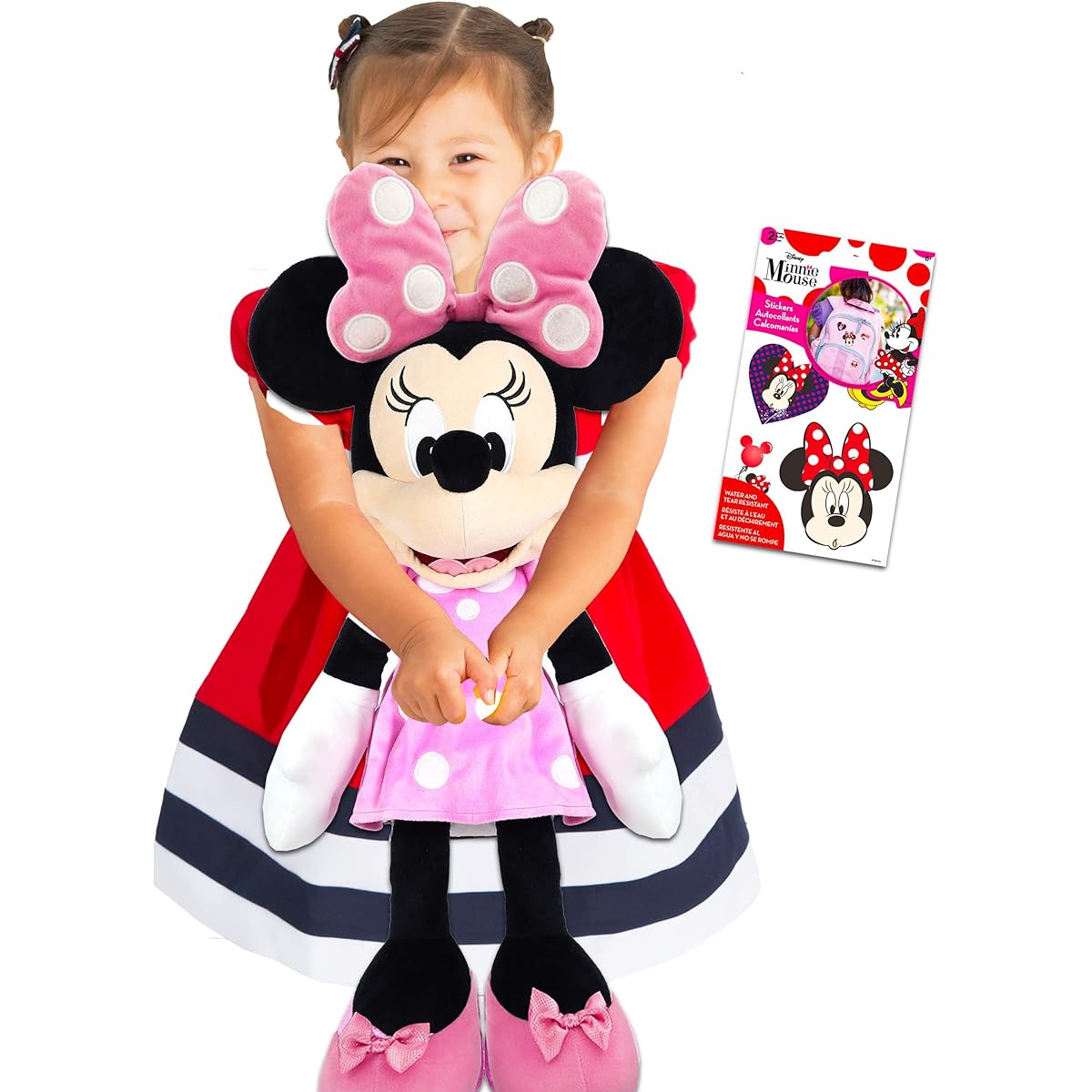 Disney Shop Giant Minnie Mouse Plush Set, 26 Inch, Toy for Minnie Mouse, Minnie Mouse Decoration Set, Minnie Mouse Decorations Included, Minnie Mouse Decorations Included