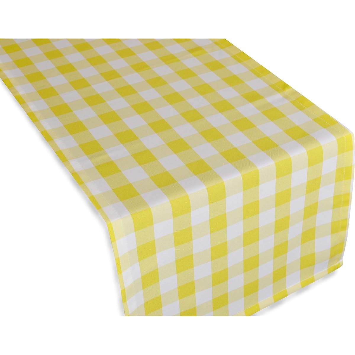 Aiking Home 14"x62" Picnic Check Dinner Table Runner Polyester Machine Washable Single Ply 14"x62" Yellow