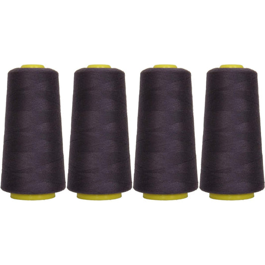 Threadart Polyester Serger Thread - 2750 Yards 40/2 - Dark Navy - 56 Colors - 4 Cone Bundle Pack