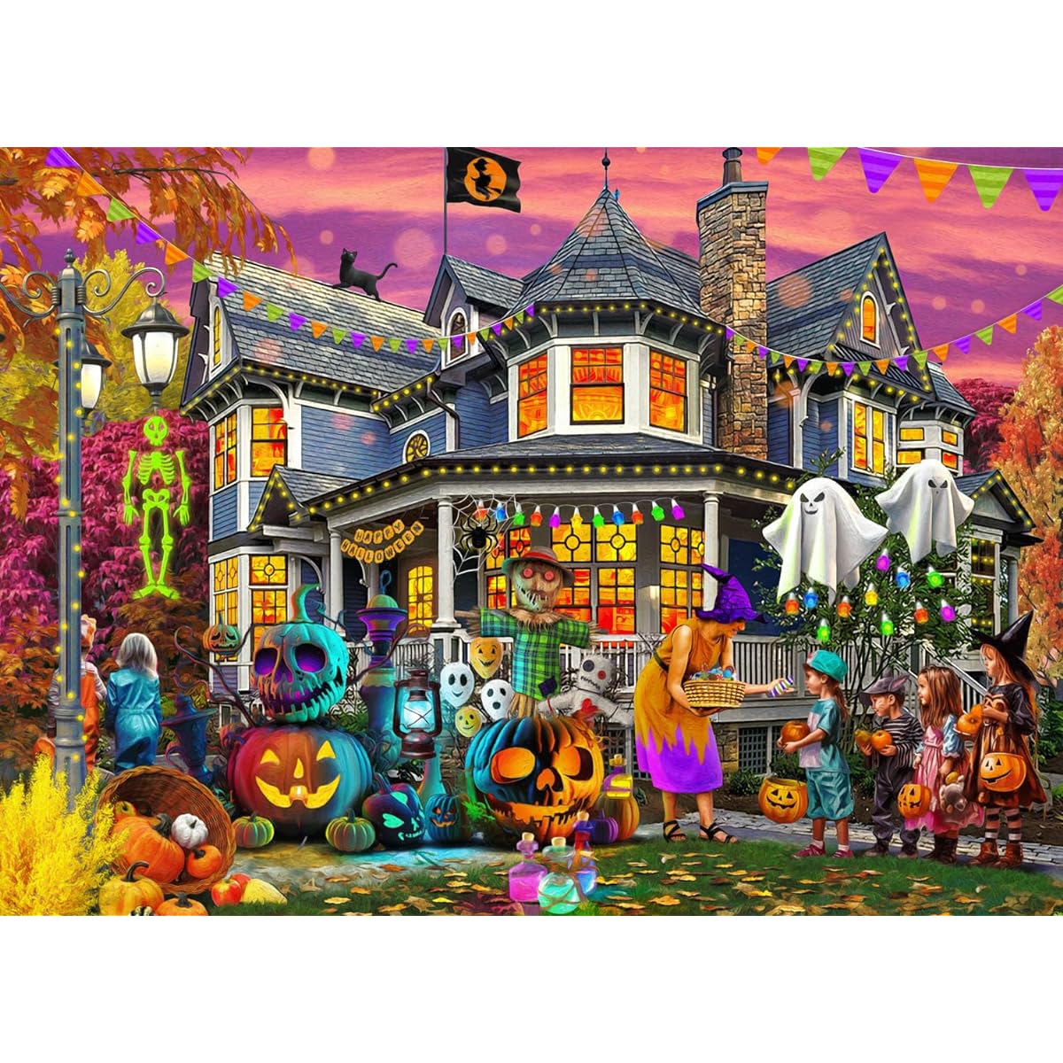 Vermont Christmas Company All Hallows' Eve Jigsaw Puzzle 1000 Piece for Adults & Families Randomly Shaped Pieces 26 5/8" x 19 1/4"