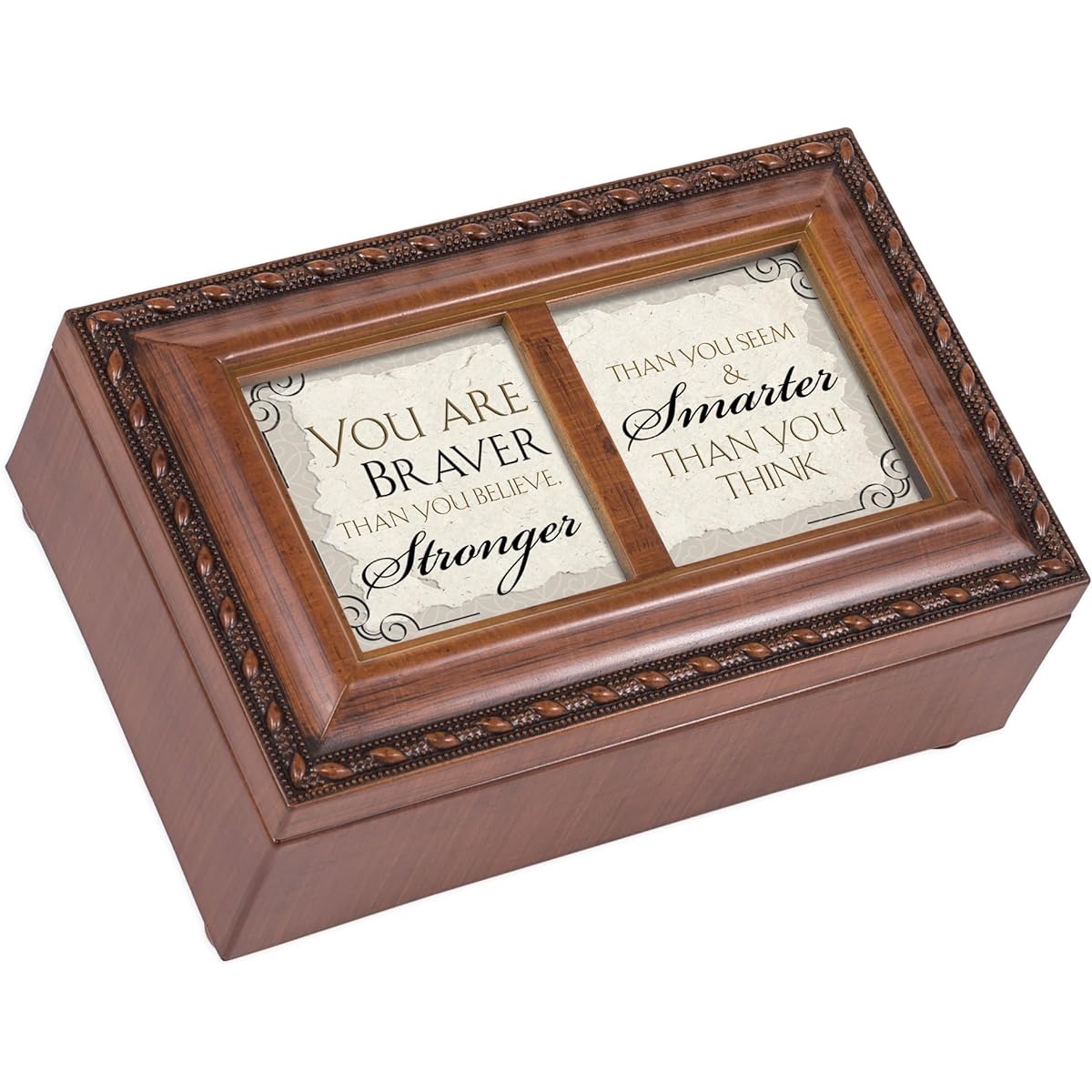 Braver Stronger Smarter Than Woodgrain Petite Music Box Plays You Light Up My Life