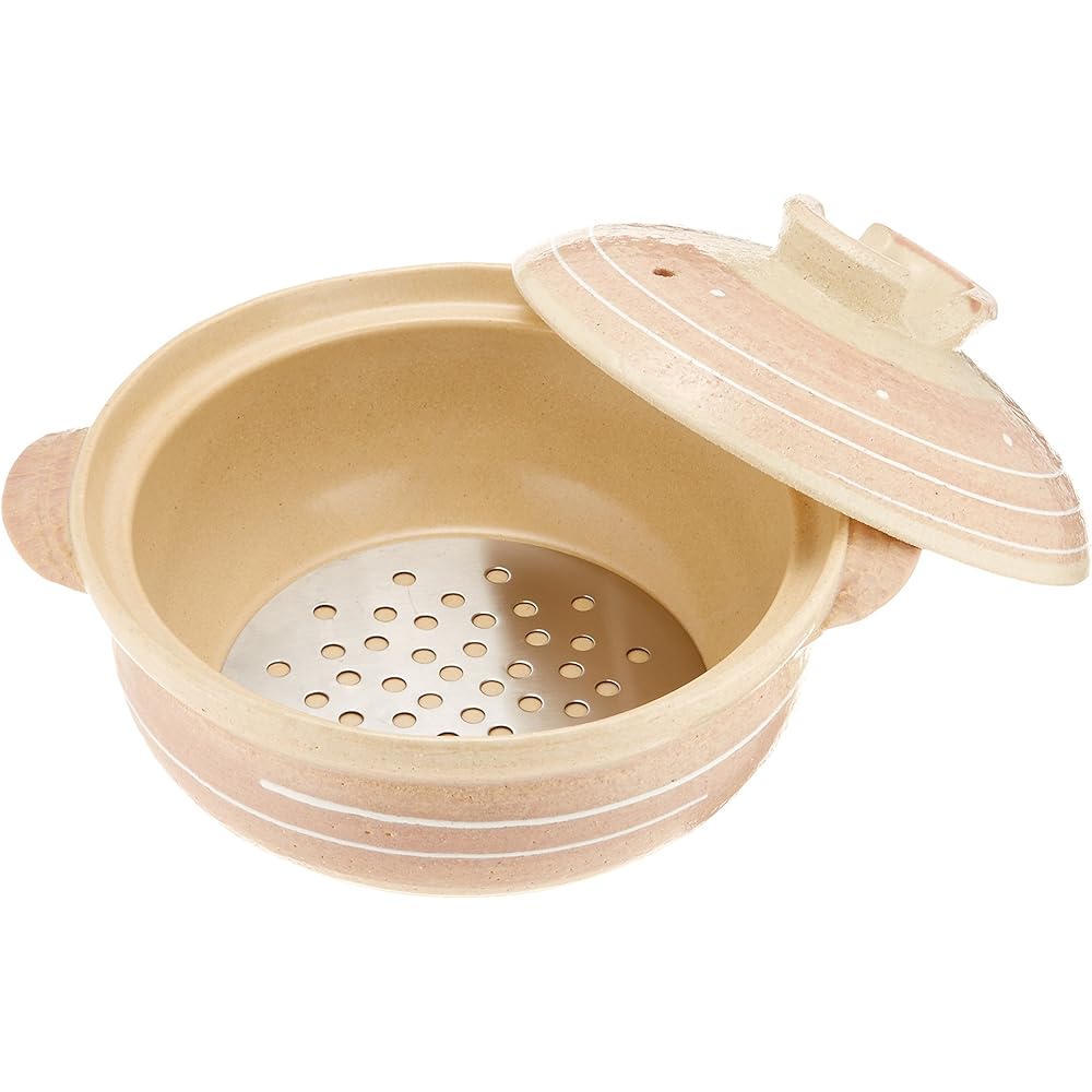 Santo Banko Ware Earthen Pot Pink Ichichin 25cm Size 8 For 2-3 people 13760 IH compatible