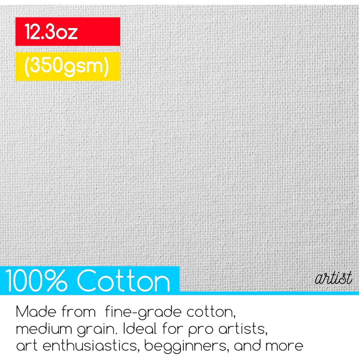 MEEDEN Painting Canvas Board 16"x20" Canvas Panels Set of 12 Square Blank Canvas 100% Cotton 12oz Gesso Prime Acrylic Gouache Art Supplies Oil Painting