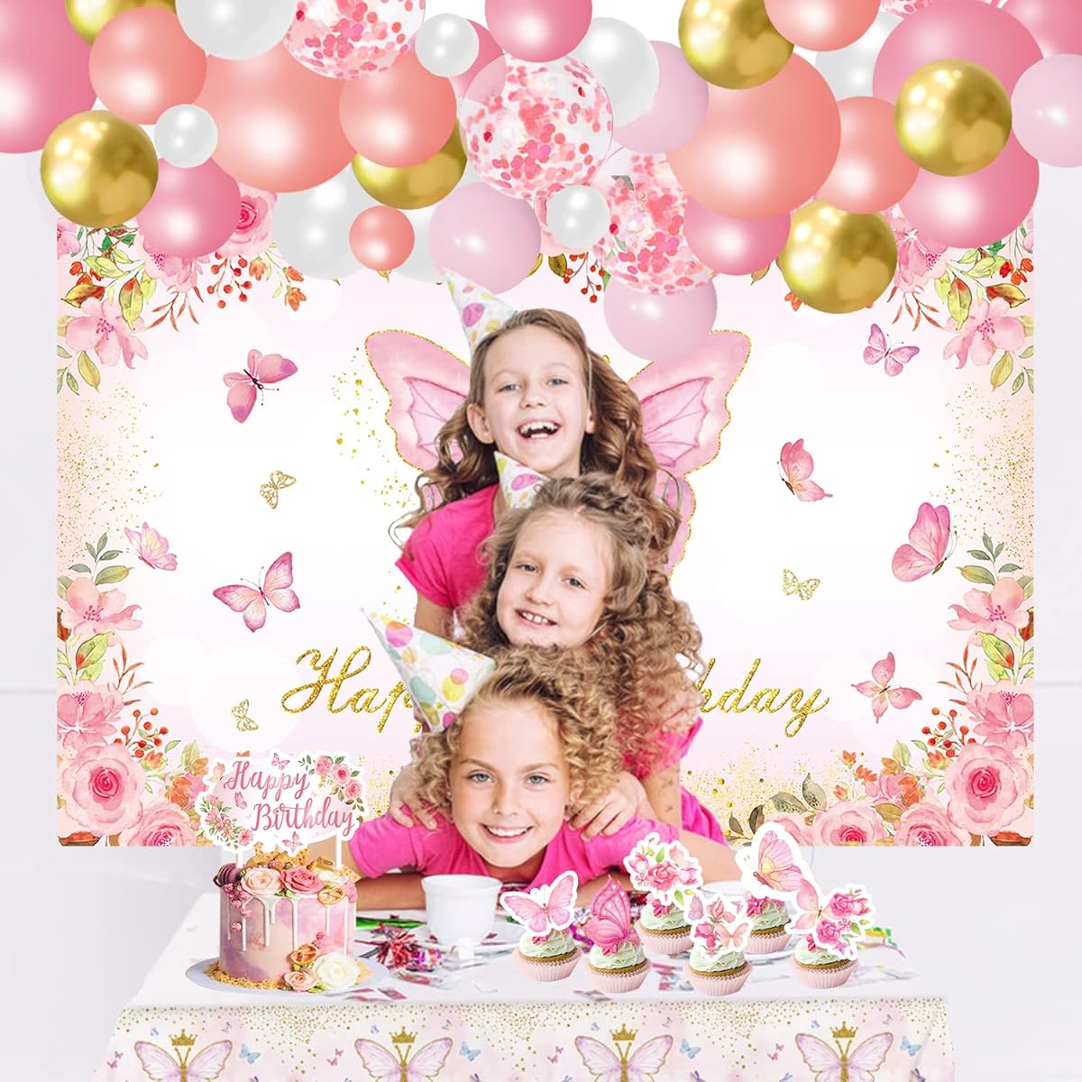 Butterfly party decorations, butterfly balloon arch
