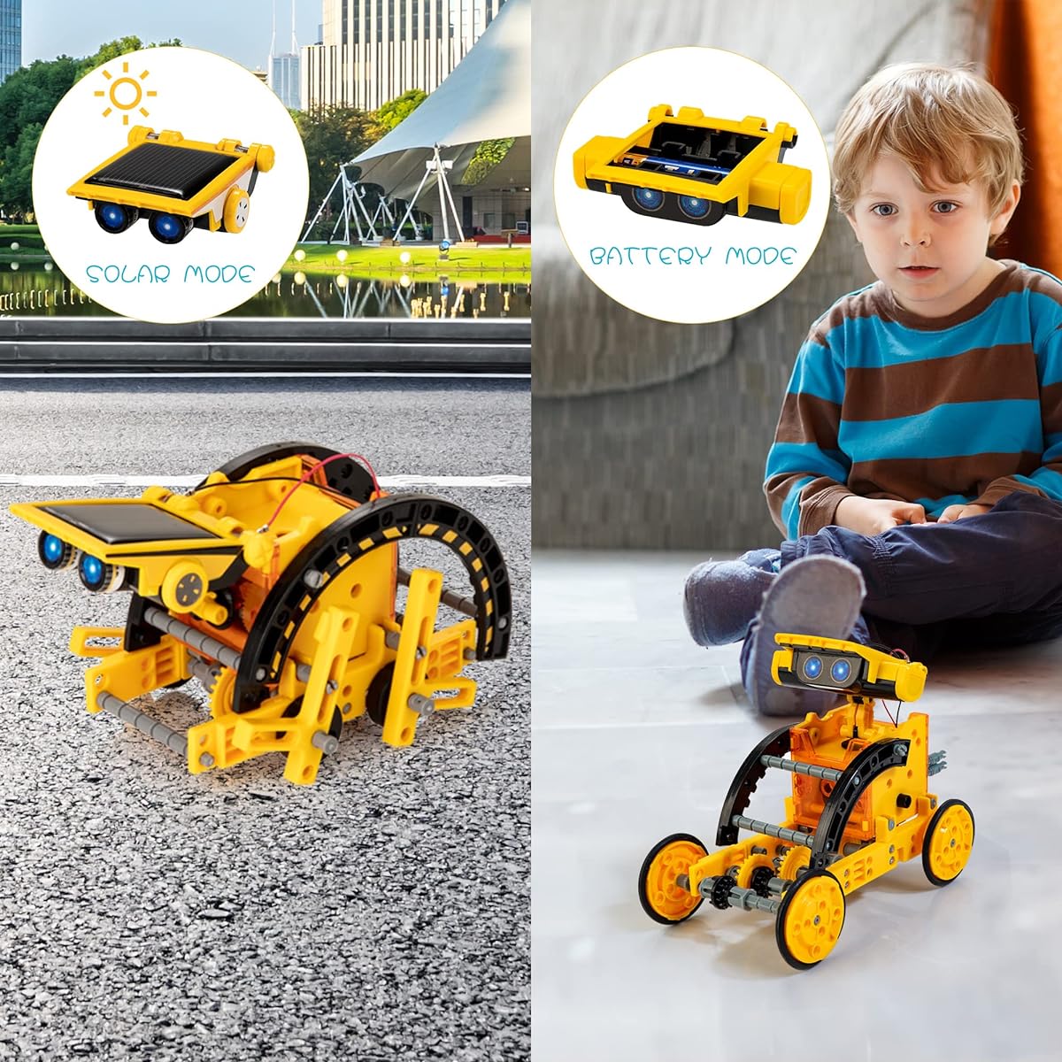 KIDWILL Solar Robot Kit for Kids, 14-in-1 Educational STEM Science Toy Solar Powered Building Kit DIY Assembled Battery Operated Robot Set for Kids, Teens, Science Enthusiasts