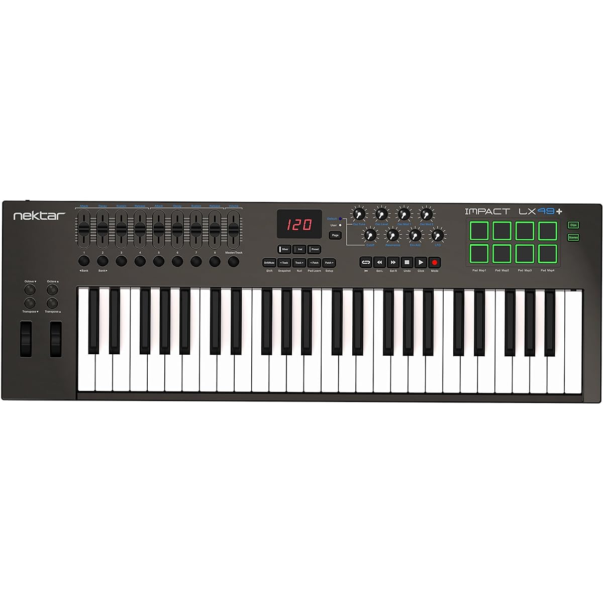 Nektar Technology IMPACT LX49+ MIDI Controller 49 Keys Keyboard DAW DTM Transport Pad Encoder Fader [Domestic Genuine Product]