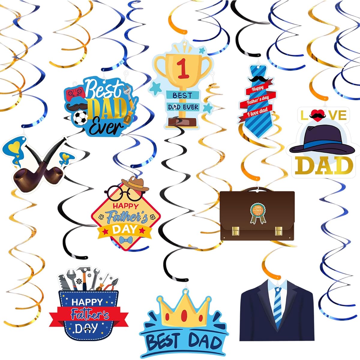 Happy Fathers Day Decorations Hanging Swirl Happy Fathers Day Hanging Ceiling Decoration Party Supplies for Bedroom Classroom Wall