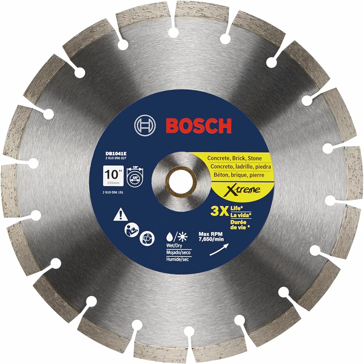 Bosch DB1041E 10" Premium Xtreme Segmented Rim Diamond Blade for Masonry