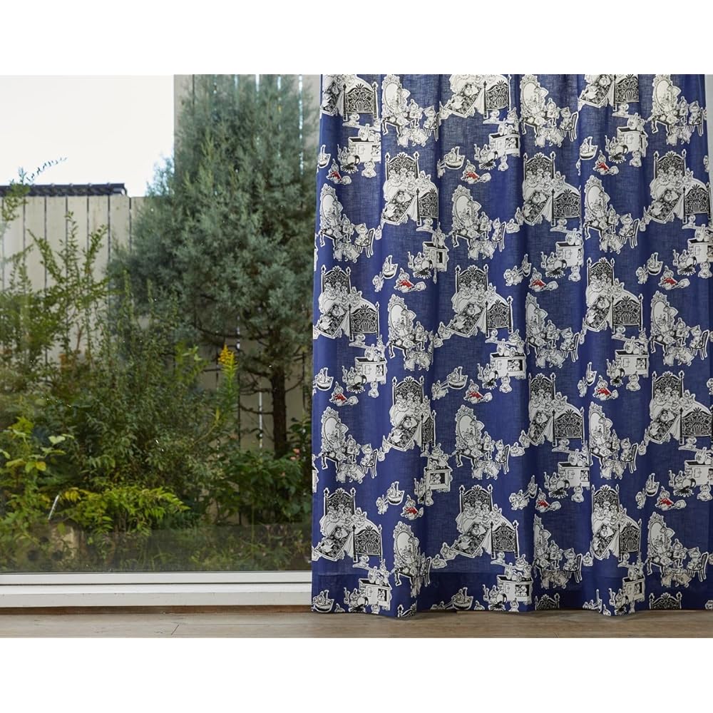 Quarter Report (MOOMIN) Moomin Curtain My is here! Blue Width 100 x Length 230cm Set of 2 16 sizes to choose from 100% cotton [Made in Japan]