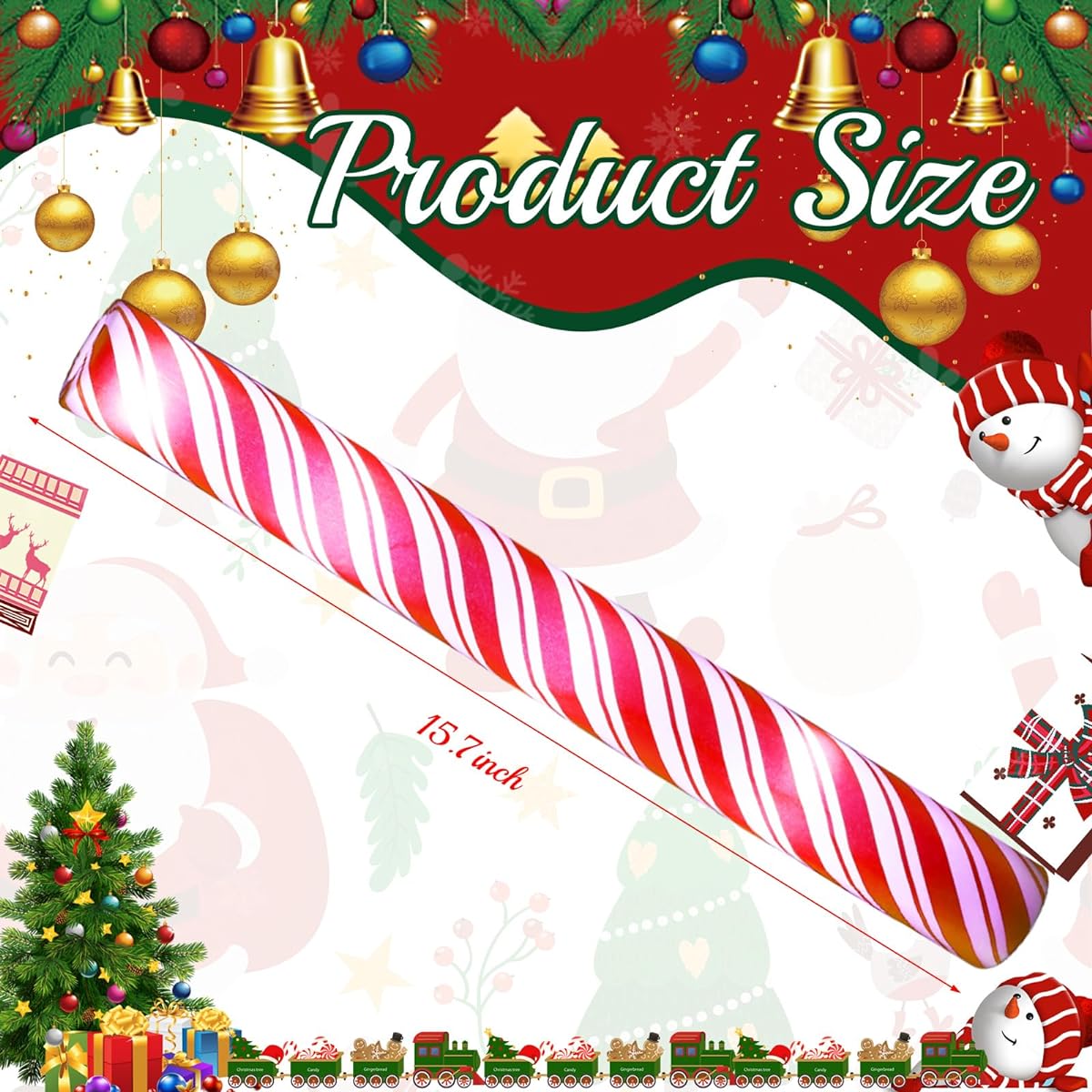 VIHOSE 24pcs Candy Cane Glow Sticks Bulk Christmas LED Foam Sticks with 3 Flashing Modes Glow in the Dark Sticks Glow Sticks Glow Sticks for Christmas Birthday Concert Carnival Camping Party Supplies