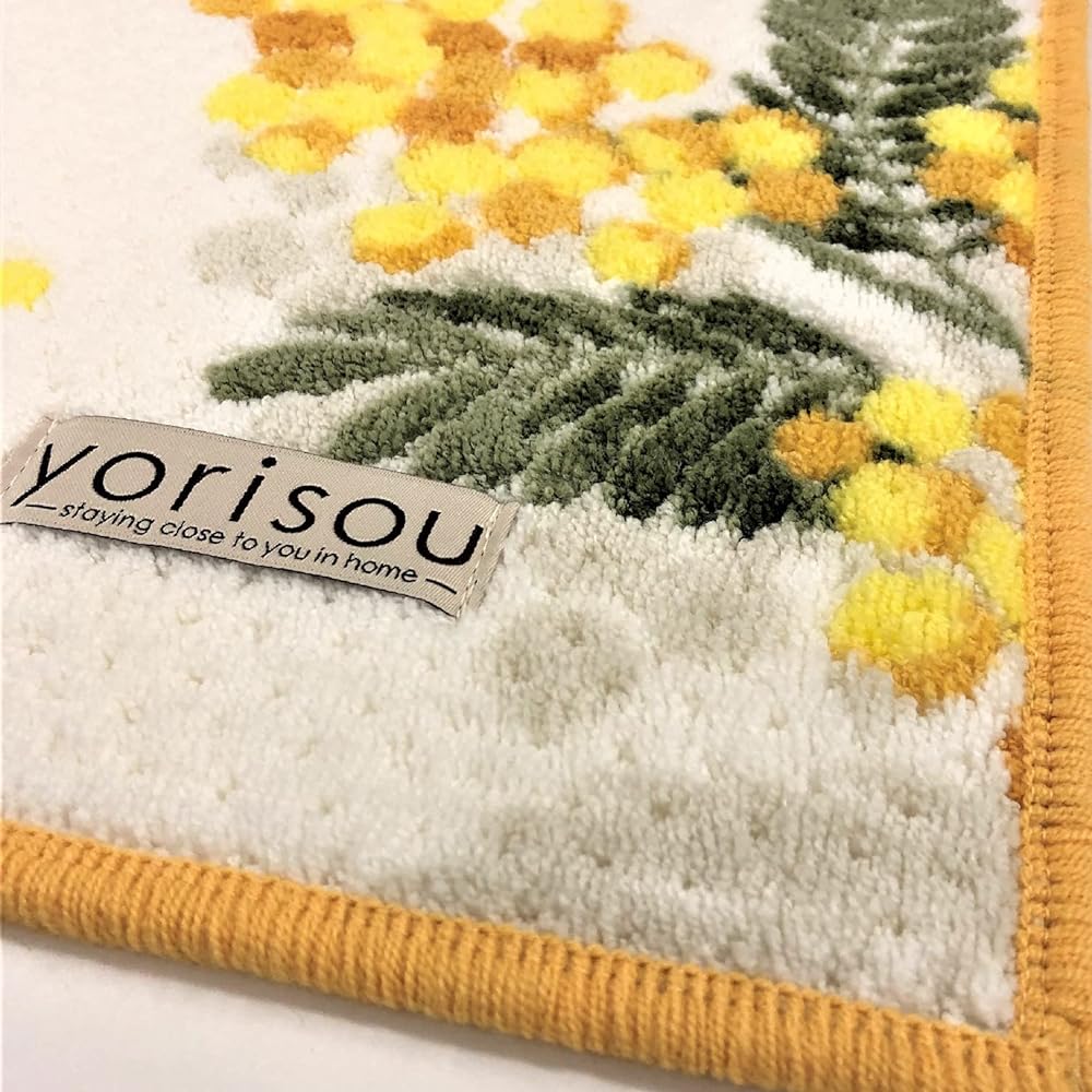 Senko S.D.S Mimosa Kitchen Mat Approx. 50 x 240cm Yellow Floral Pattern Antibacterial Odor Resistant Made in Japan 31872