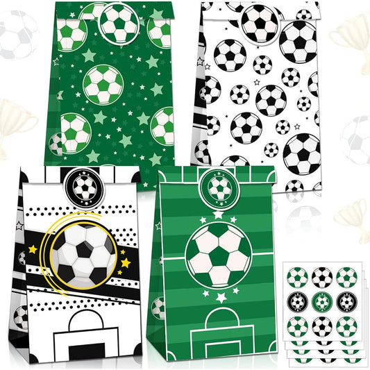 60 Pieces Soccer Goods Bags Soccer Theme Birthday Party Supplies Reusable Candy Bags Party Gifts Soccer Party Favors Decorations