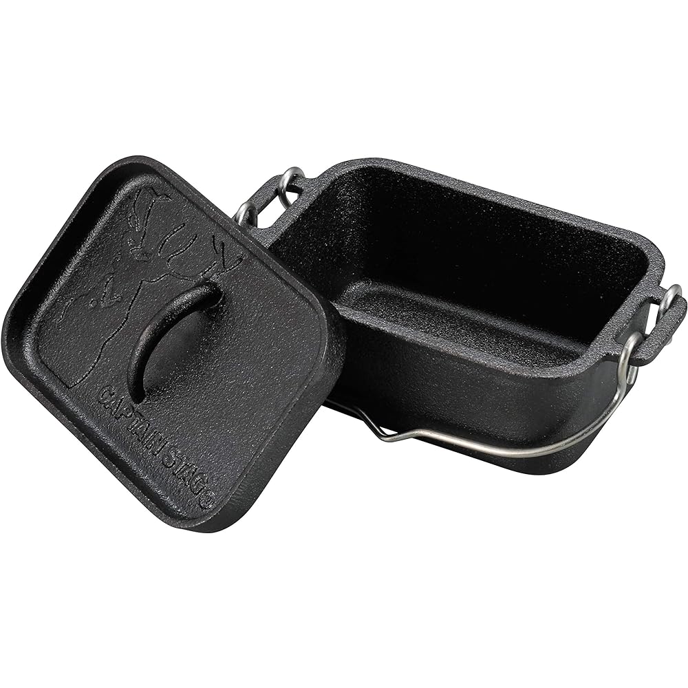 Captain Stag (CAPTAIN STAG) Dutch Oven Cast Iron Square Dutch Oven No Seasoning Required UG-3062 / UG-3063