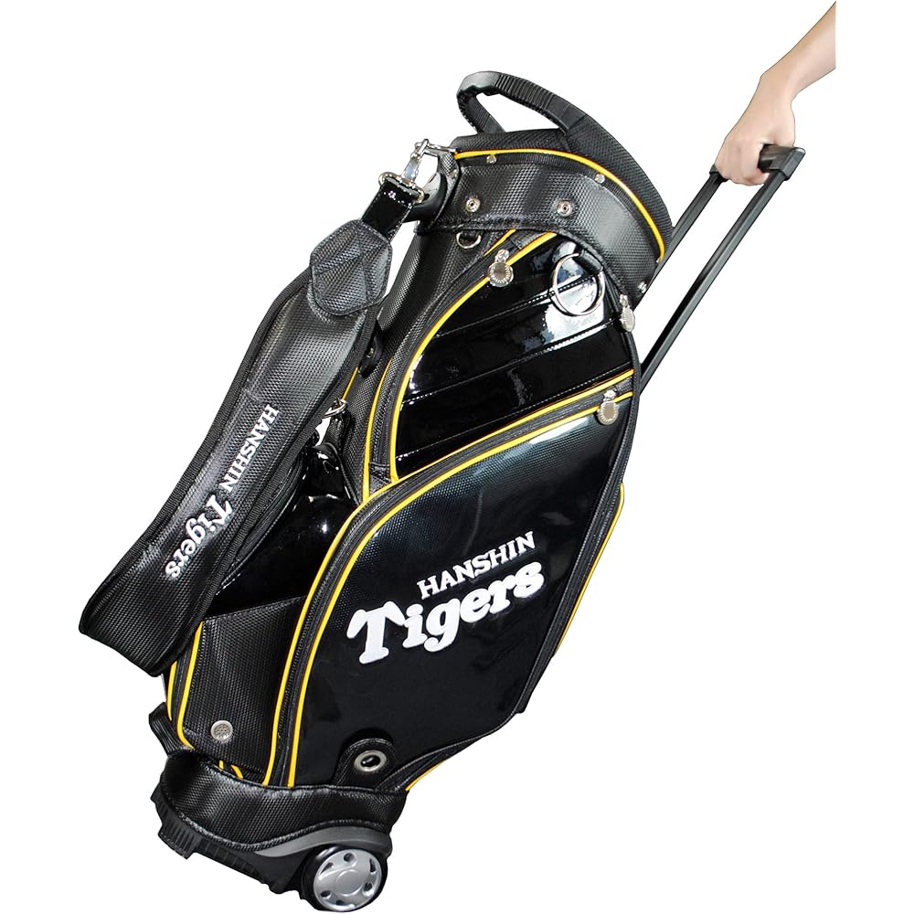 LEZAX Hanshin Tigers Caddy Bag with 9.0 Type Casters Black HTCB-2408