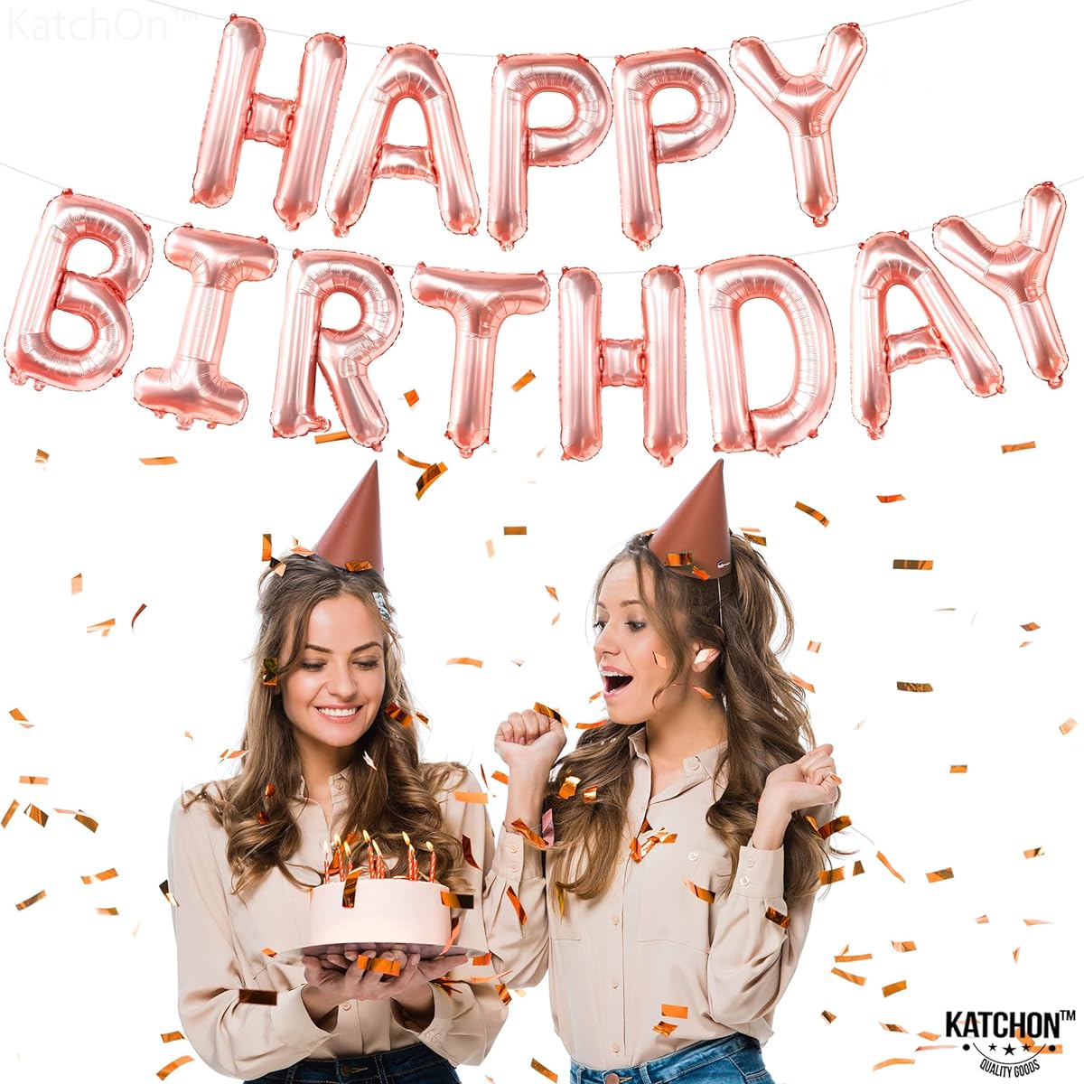 Happy Birthday Foil Balloon Rose Gold