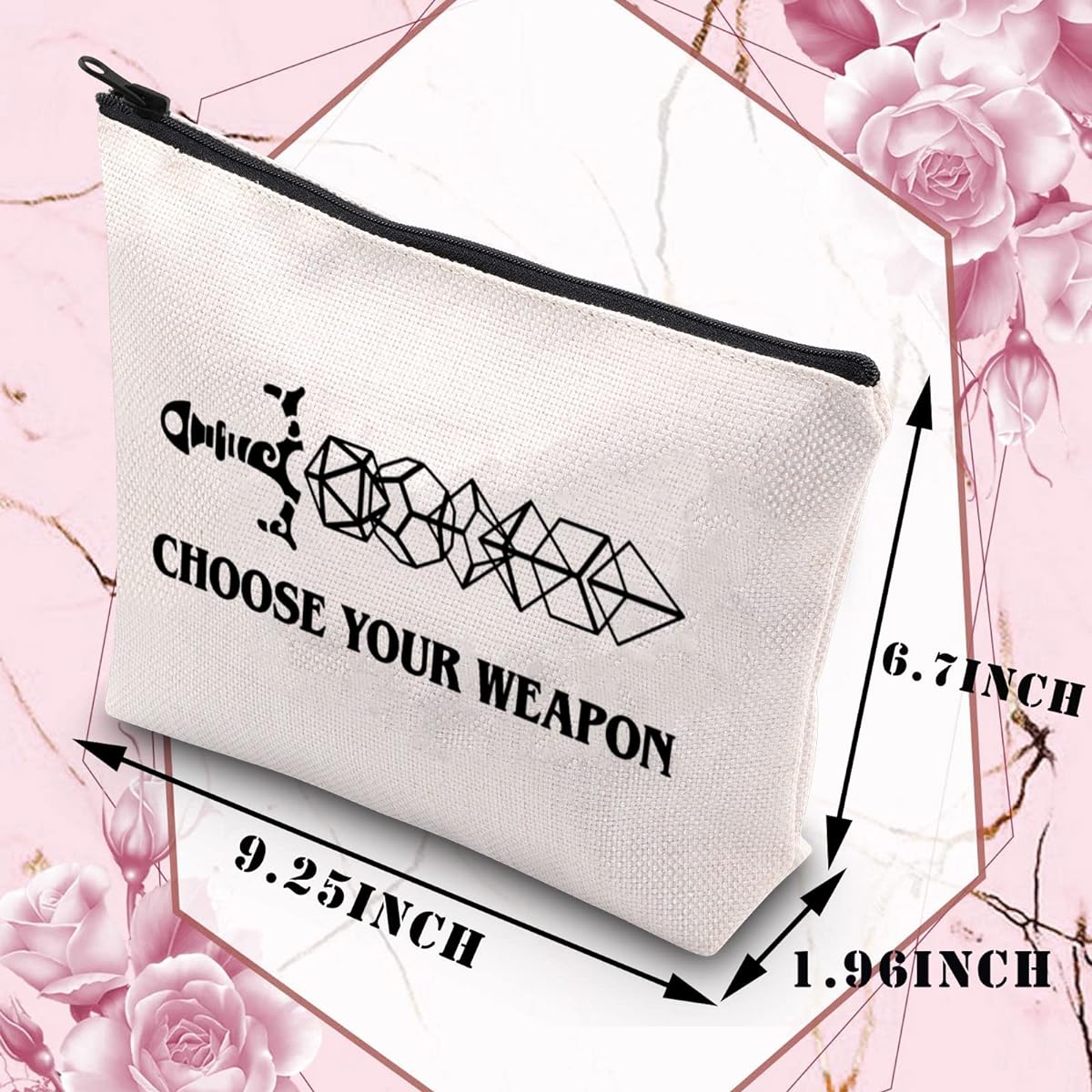 BDPWSS Choose Your Weapon D&D Gamer Makeup Bag Dragons D20 RPG Gaming Gifts Dungeons Tabletop Role Playing Gamer Gifts, Choose Your Dice, Waterproof