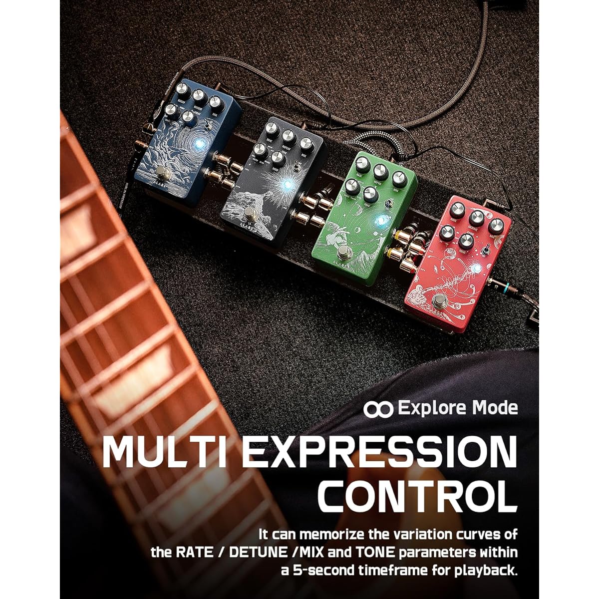 ALABS Octave Guitar Effector Pedal 9 Modes Octave Pitch Shifter Pedal (ORBITAL)