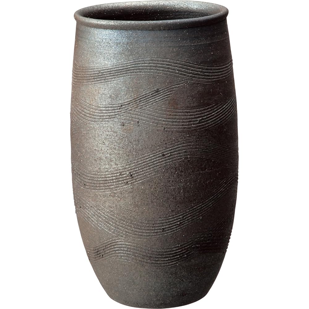 Shigaraki ware vase, ash kiln vase, width 21 x depth 14 x height 29 cm 508-05