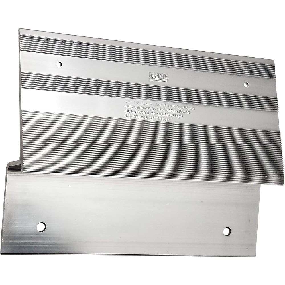 bROK Loading Slope 8-Inch Kit Aluminum Custom Made with Wooden Planks for Loading Lawn Mowers, ATVs, Dreis, and Axles with Full Width Scratch-Proof Pad