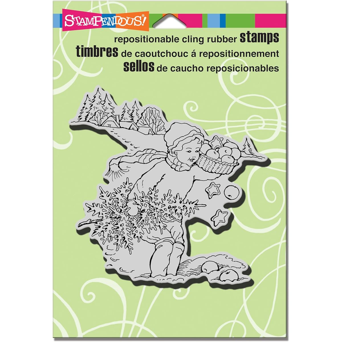 Stampendous Christmas Cling Rubber Stamp 5.5"X4.5" Sheet-Winter Delivery (Parallel Import)