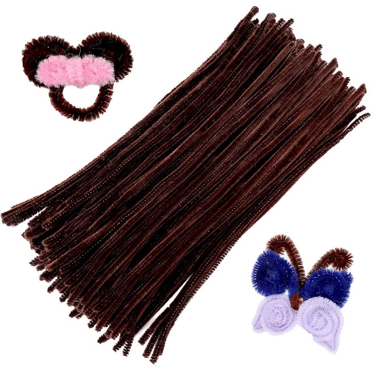 150 Pieces Dark Brown Pipe Cleaners, Pipe Cleaners Chenille Stems, Craft Pipe Cleaners, Art Pipe Cleaners, Pipe Cleaners in Bulk, Creative Home Arts & Crafts Projects Decoration Supplies