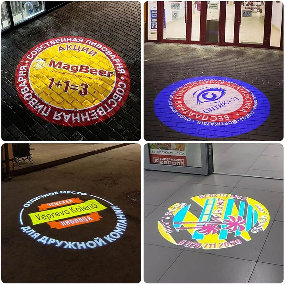 Advertising Logo LED Projector, Remote Logo Rotation or Static Control, Shops, Companies, Stadiums, Restaurants, Yakiniku Restaurants (50W, Black)