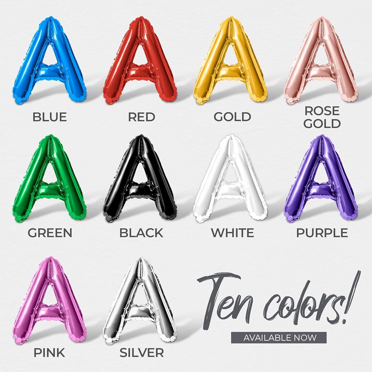 Letter Balloons - Custom Phrases 16" Alphabet Letters & Numbers Foil Mylar Balloons - Create Your Own Balloon Banner - Choose from 10 Colors