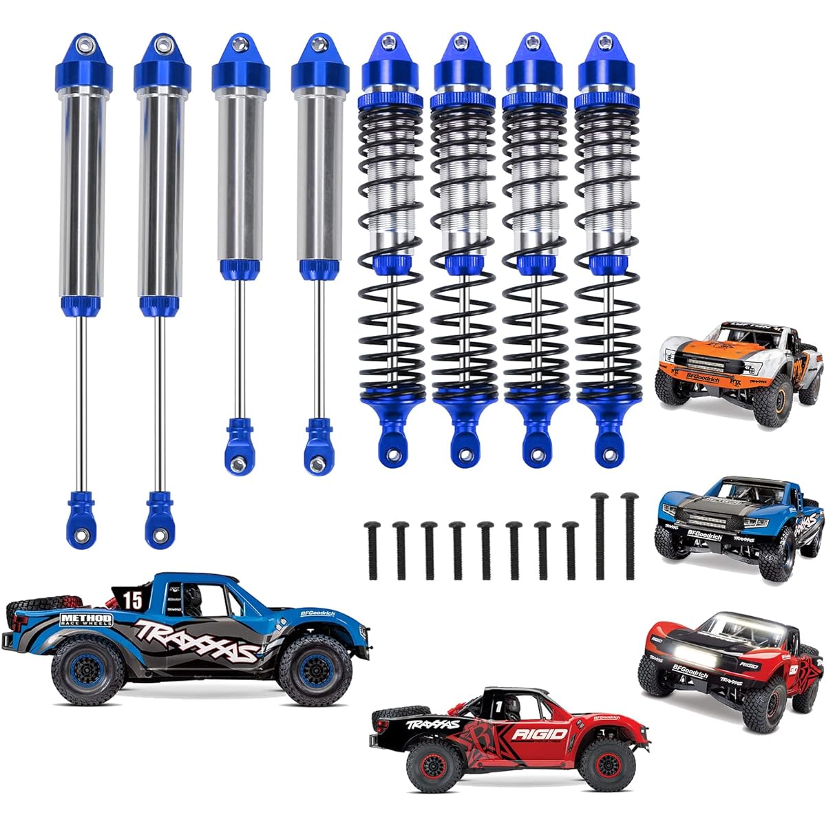 RCAWD Shock Absorbers for 1/7 UDR Unlimited Desert Racer 85086-4 Upgrade Front and Rear RC Shock Damper Parts #8450X Blue