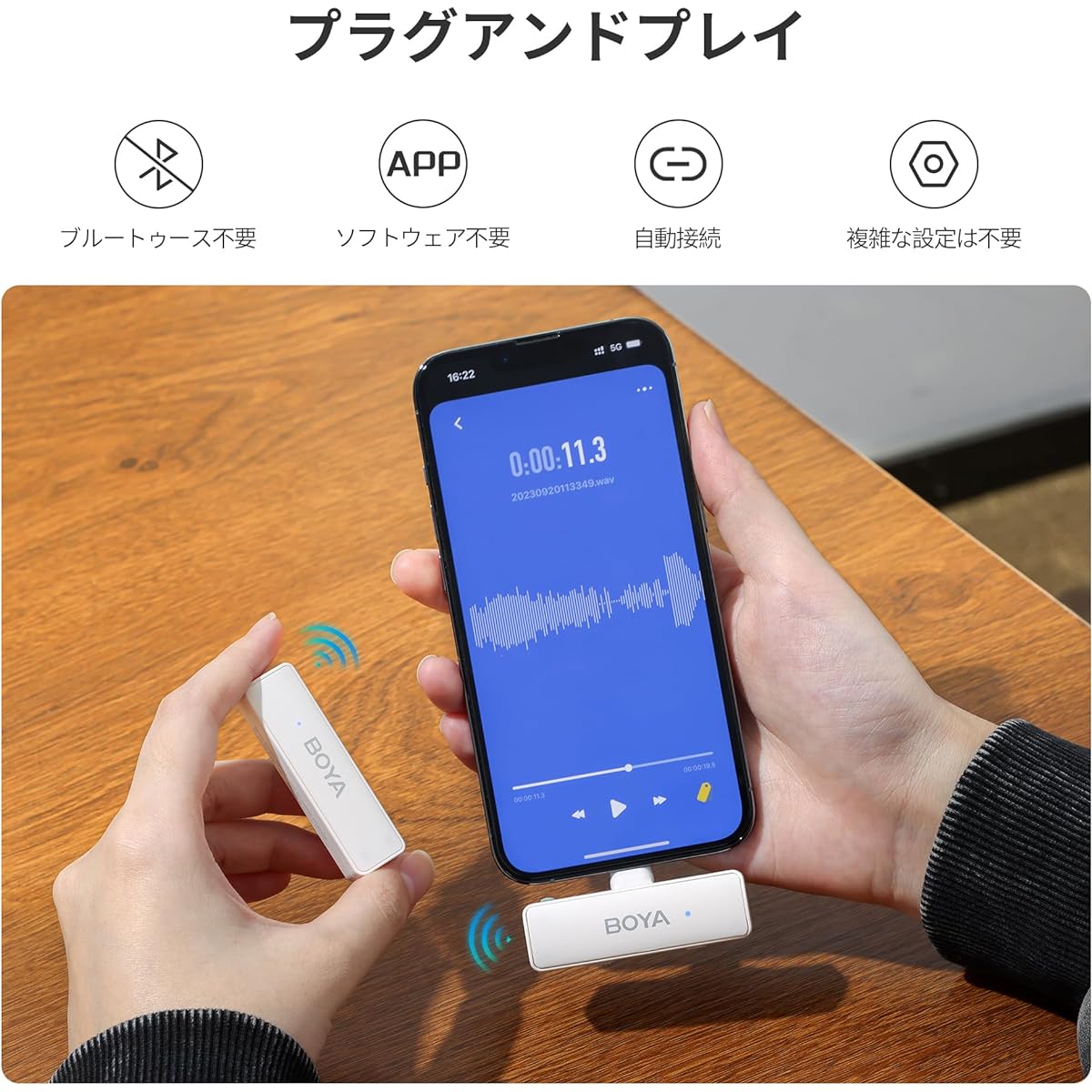 ng Case Included Two People Can Use Simultaneously Instant Connection 360° Omnidirectional Sound Collection 100M Transmission Distance 10 Hours Continuous Use Live Broadcast/Tik Tok/YouTube/ Supports Vlog shooting/video distribution, etc. (white version)