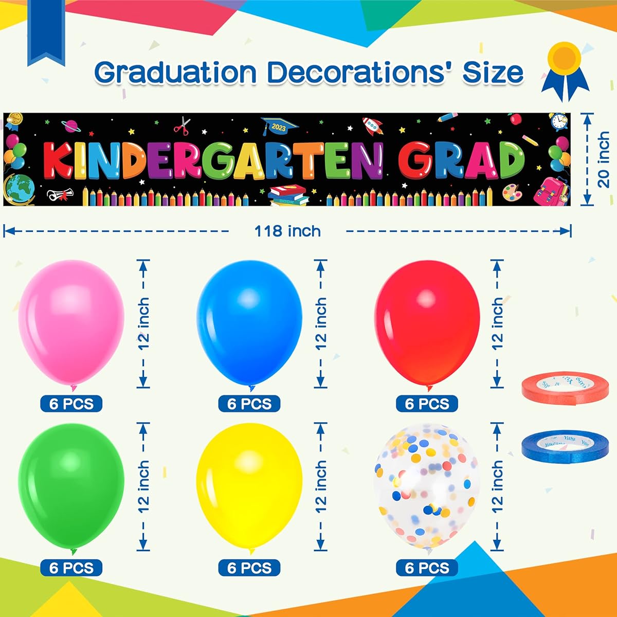 EOBOH Graduation Fence Banner and 36 Balloons.