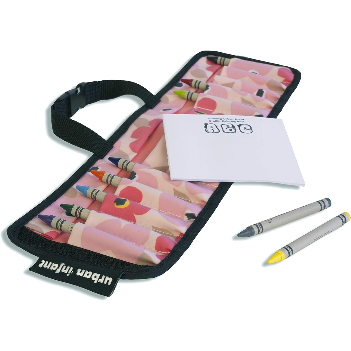 Urban Infant Budding Artist Crayon Set / Travel Wallet Poppies