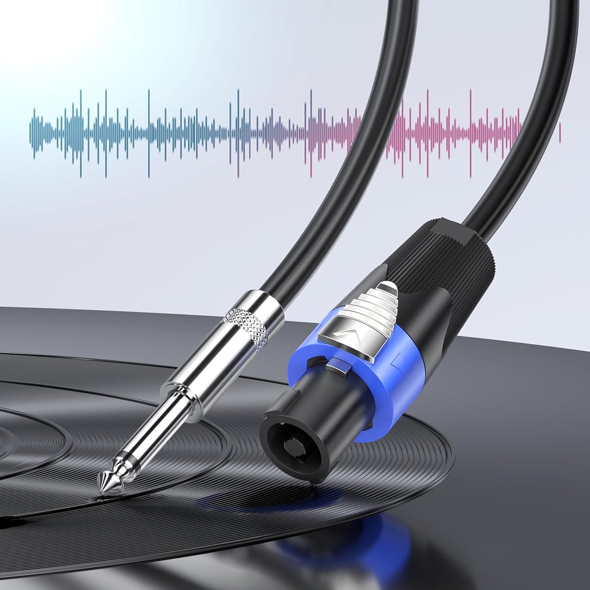 EPYOADO Pro 25ft Speakon to 1/4 Speaker Cable 2 Pack Professional DJ/PA Amplifier Mixer Speaker Cable Wire