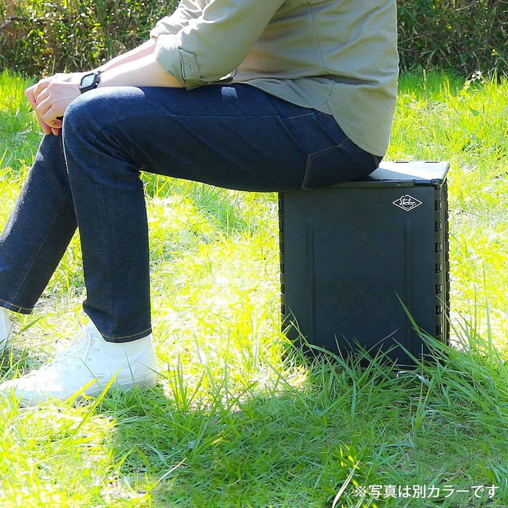 Fuji Boeki Storage Box, Camping Trash Can, Folding Chair, Outdoor Chair, Width 32cm, Navy, Load Capacity 80kg 86103