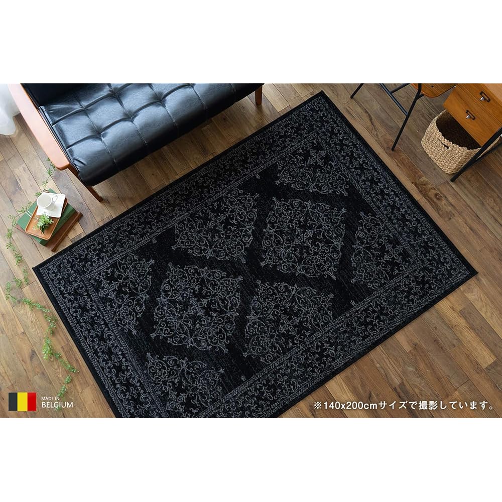 Sayan Sayan Ornament Rug Carpet Odin 200x250 3 Tatami Black Made in Belgium