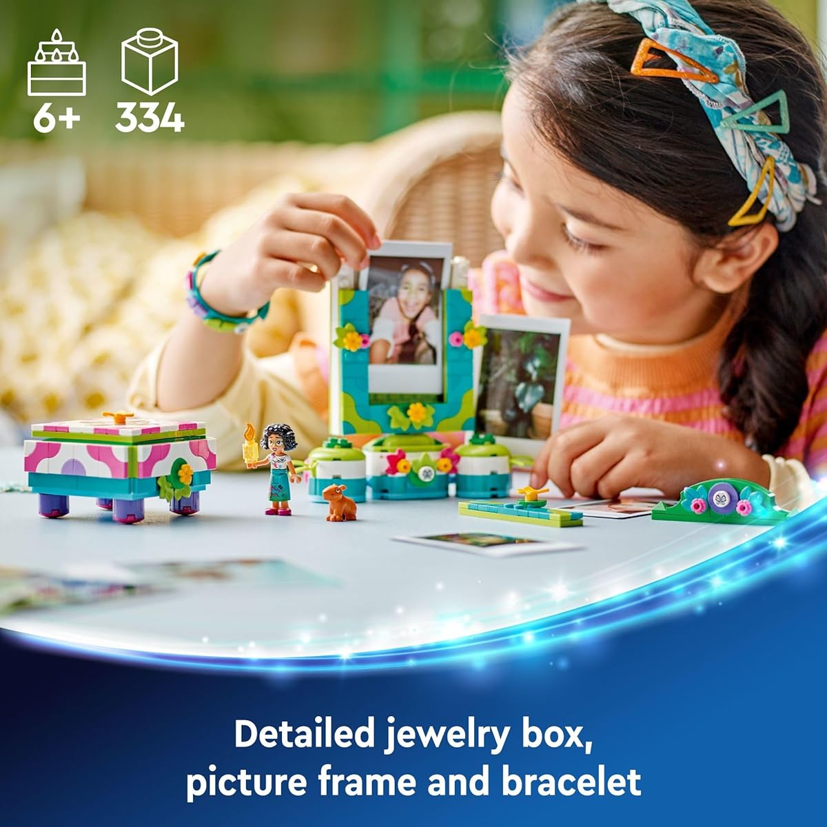 LEGO Disney Encanto Mirabelle Photo Frame and Jewelry Box, Buildable Disney Toy, Play Bracelet and Mirabelle Madrigal Mini Doll, Jewelry Box Gift, Gift for Girls and Boys 6+ 43239