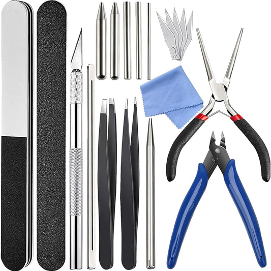 15 Pieces DIY Metal Model Kit Metal Puzzle Tool Set DIY 3D Puzzle