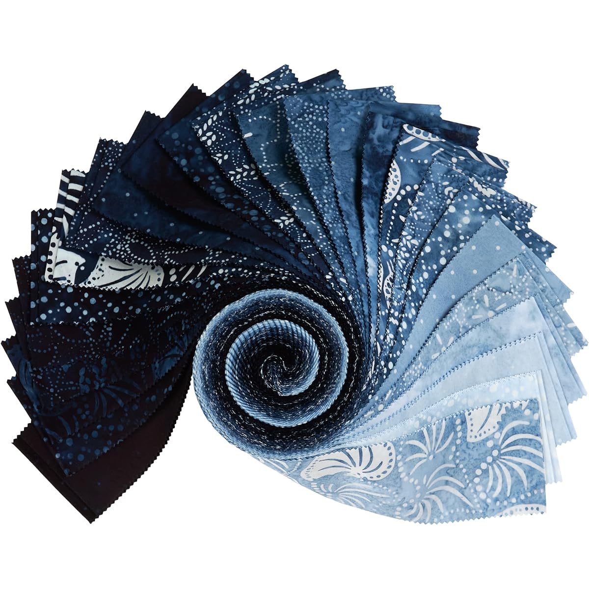Lunn Studios Artisan Batiks Kasuri Roll Up 40 2.5" Strip Jelly Roll Kaufmann RU-1054-40