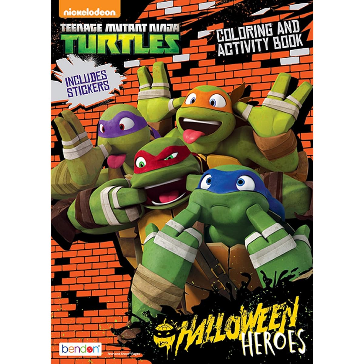 Teenage Mutant Ninja Turtles 32 Page Halloween Heroes Coloring & Activity Book with Stickers