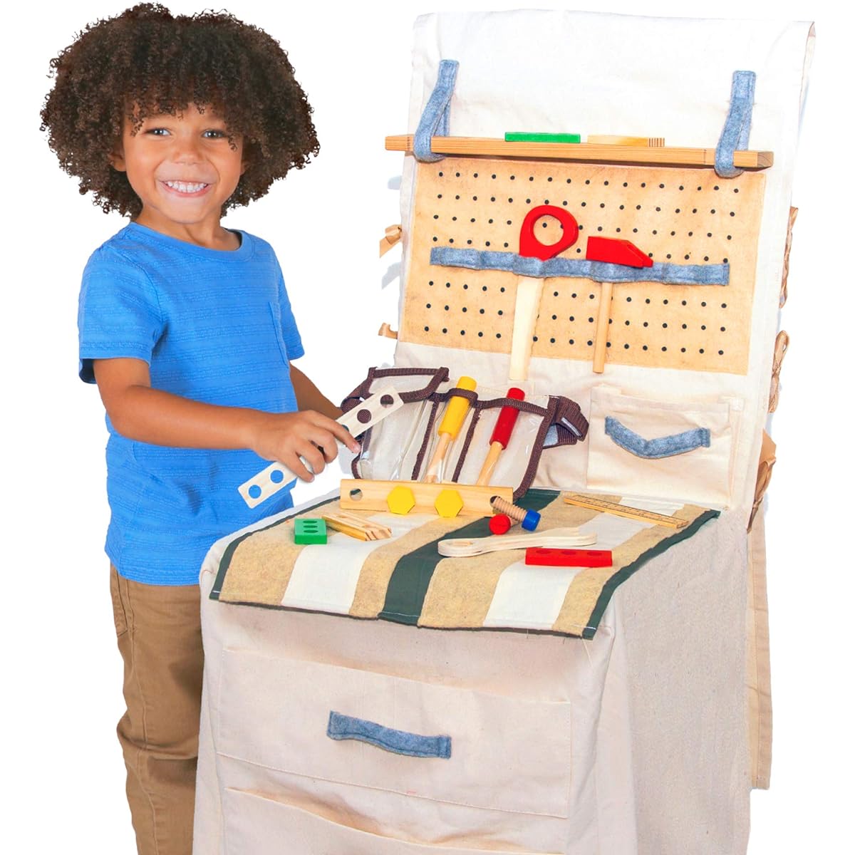 PopOhVer Builder Set - House Fabric Play Builder Set 39 Pieces for Boys Girls Kids - Mom's Choice Gold Award Winner