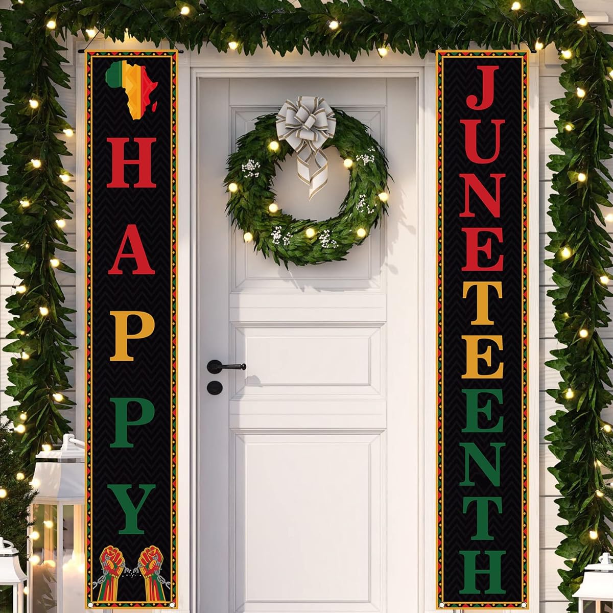 Rvsticty Juneteenth Decorations Happy Juneteenth Welcome Sign Juneteenth Decor African American June 19th 1865 Home Party Decorations and Supplies