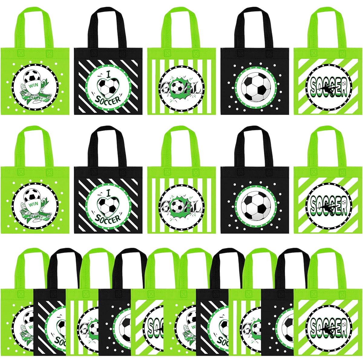 BANBALLON Soccer Party Favor Bags Soccer Gift Bags Kids Gift Bags Soccer Birthday Party Sports Theme Party Baby Shower Goodie Bag Supplies (Soccer) 20 Pieces