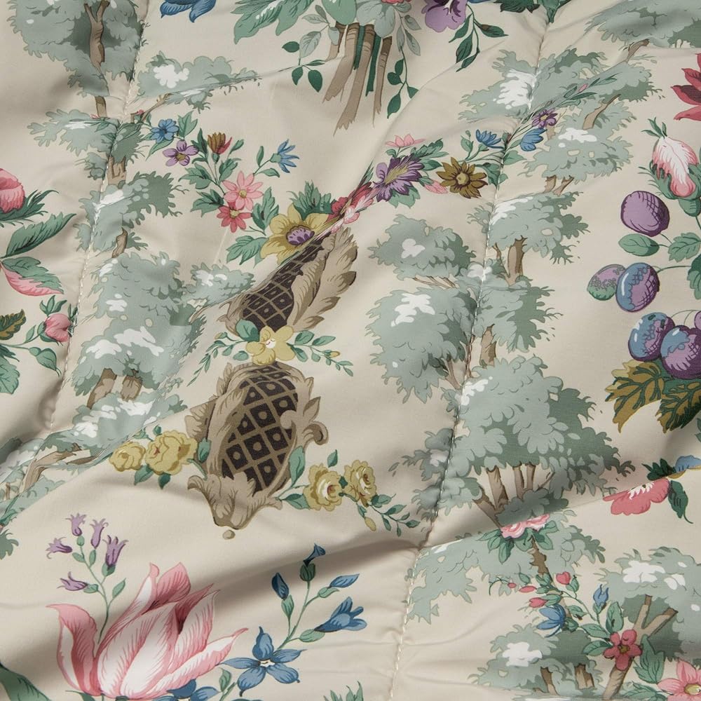 nishikawa [Nishikawa] Sanderson Quilt Blanket 140X190cm Washable Rose Chateau Pattern Soft Pile Fabric No seams around the neck for a gentle fit Smooth and absorbent Classic Floral Pattern Washable Synthetic Skin Comforter Pink FR03123004