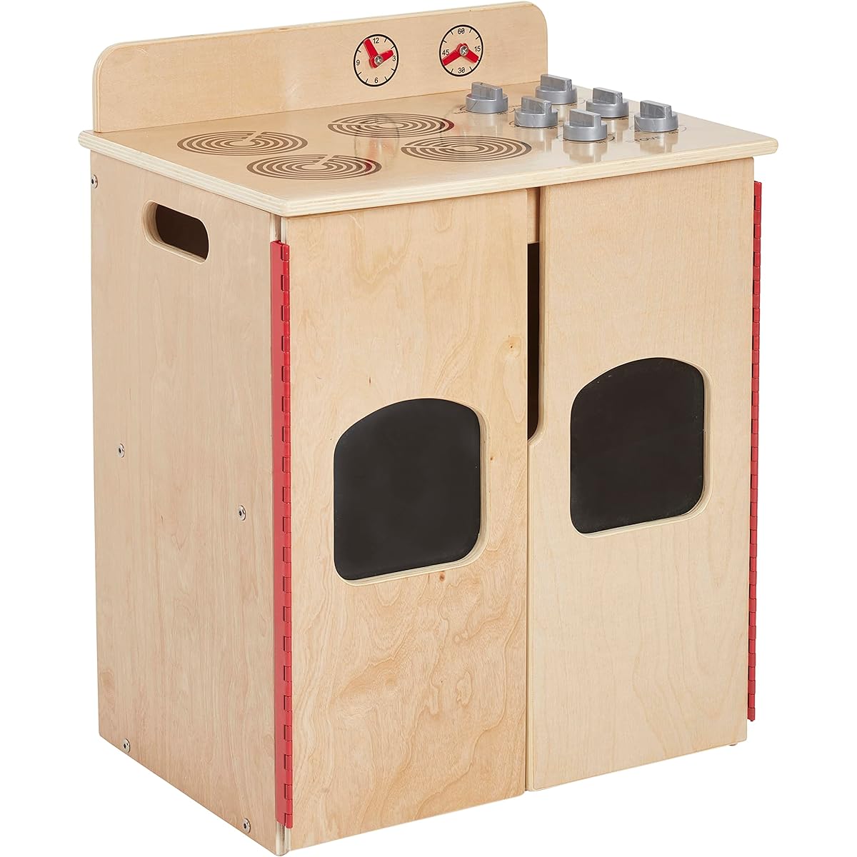 ECR4Kids Play Kitchen Stove Wooden Playset Natural