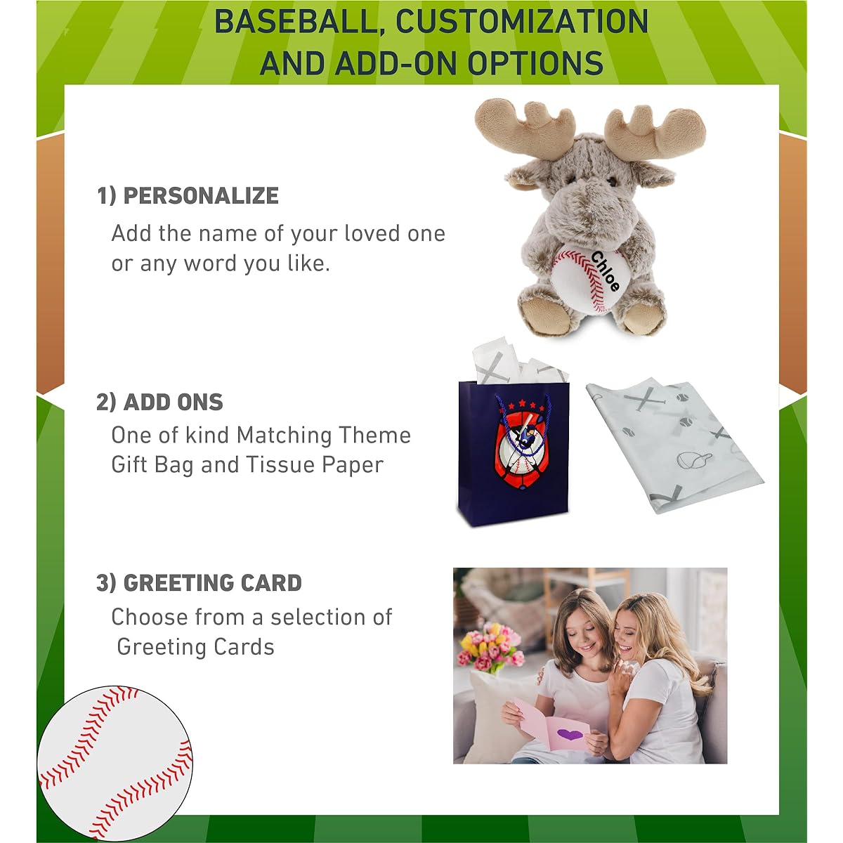 DolliBu Sitting Moose Stuffed Animal Baseball Plush Toy - Soft Plush Toy Huggable Moose Adorable Playtime Stuffed Animal Cute Wild Animal Gifts for Kids and Adults - 11 Inch