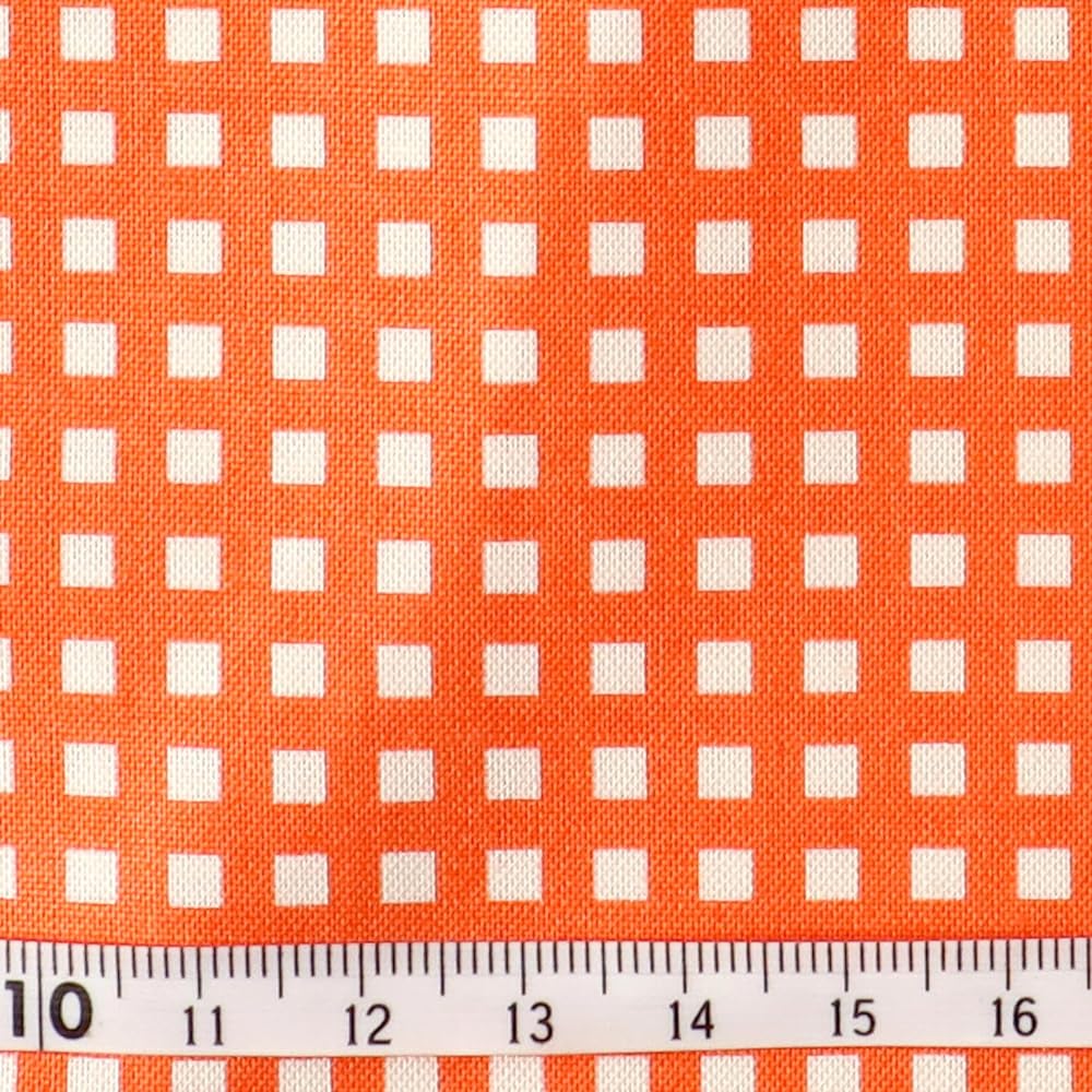 Nippon Chuko NBK Colorful Plaid Print Fabric Scandinavian Style Cloth Happy Sweet Collection Navy Width Approx. 110cm x 7m Cut HS1287-108-7M