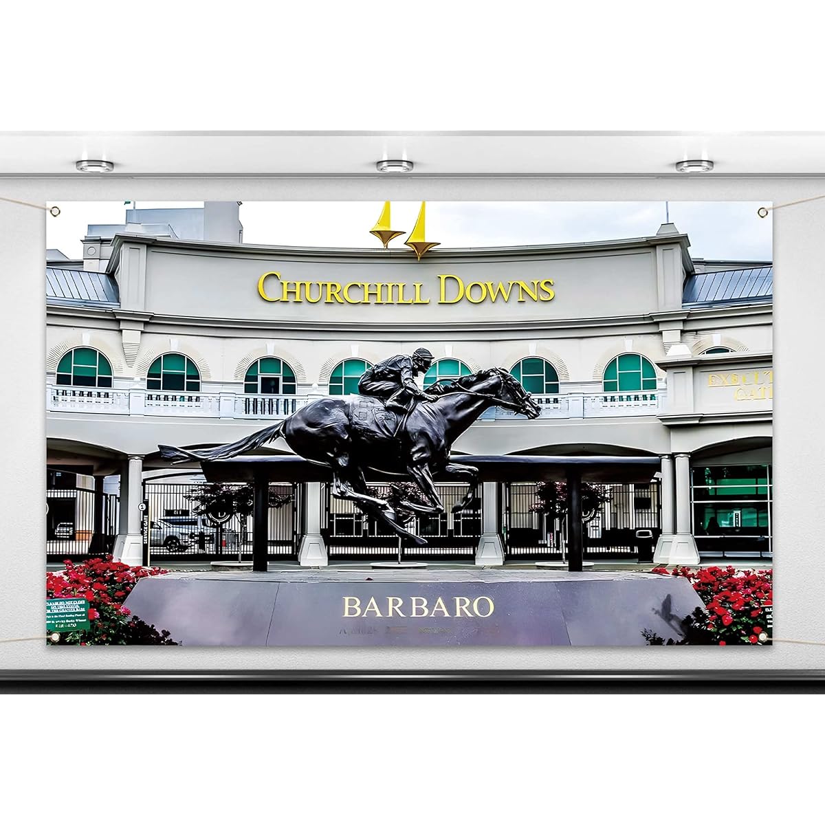 Nepnuser Kentucky Derby Photo Booth Backdrop Churchill Downs Jockey Horse Racing Party Decorations for Indoor Outdoor Wall Decor - 5.9 x 11.8 ft