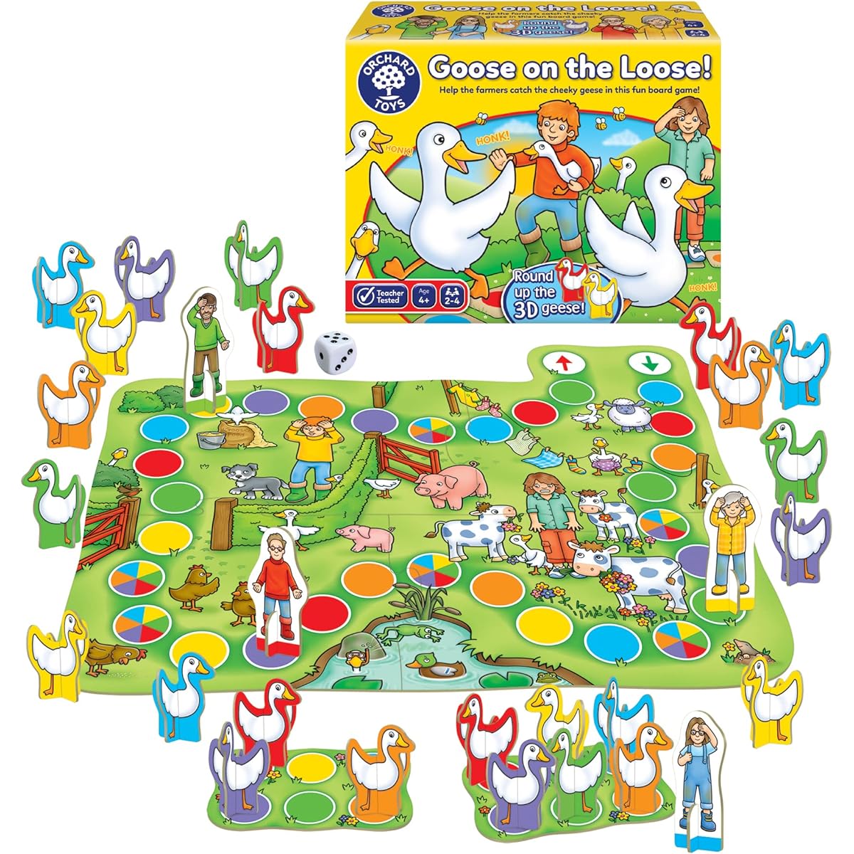 Orchard Toys Goose on the Loose, Family Board Game, Family Fun, Educational Colour Matching Game, For Kids Age 4+