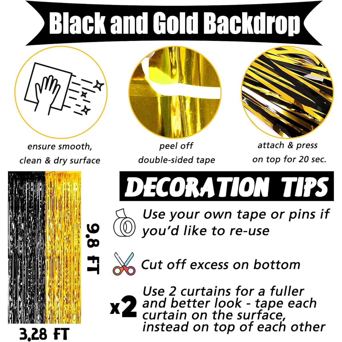 4 Pack 3.2' x 9.8' Black Gold