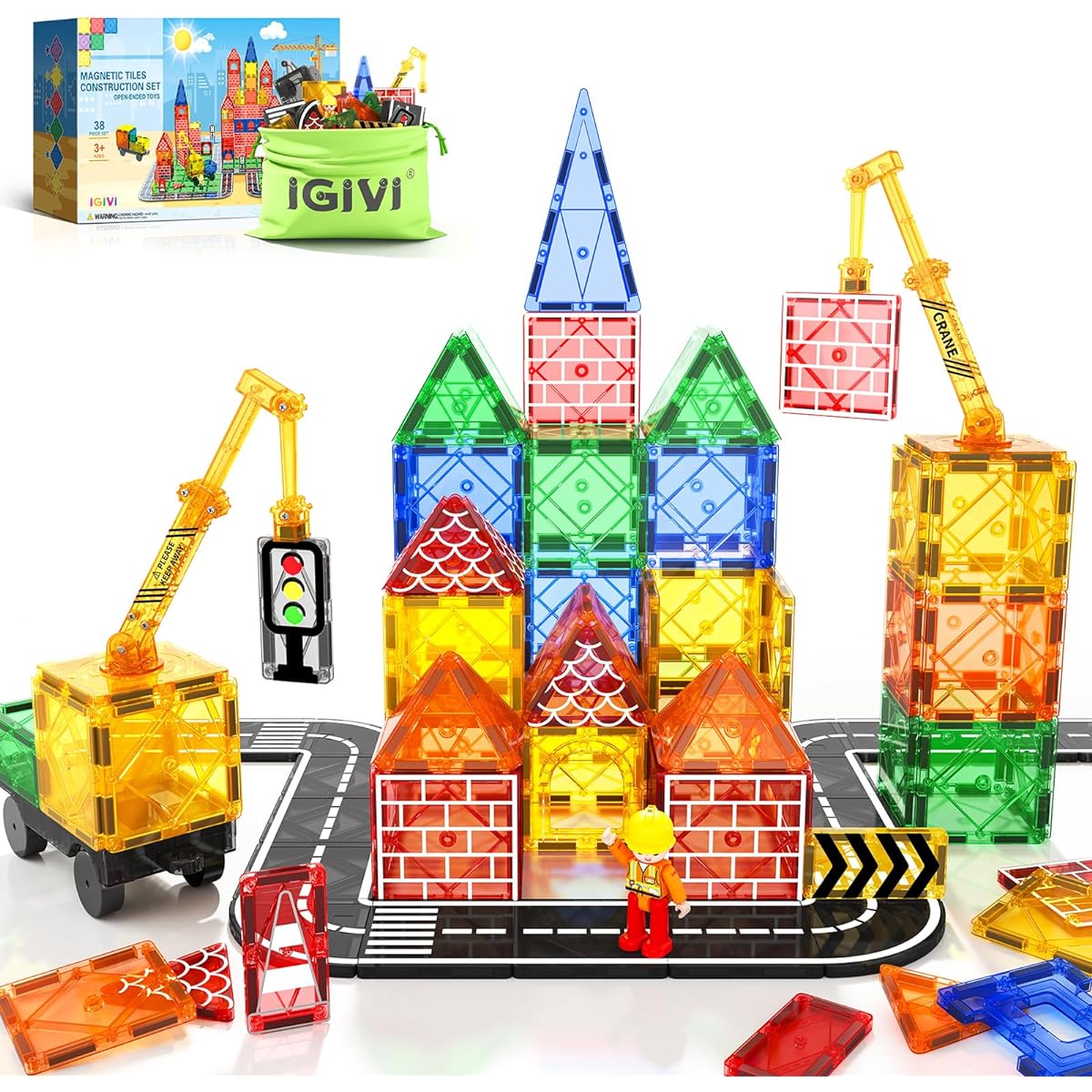 IGIVI Magnetic Tile Assembly Toy for Boys
