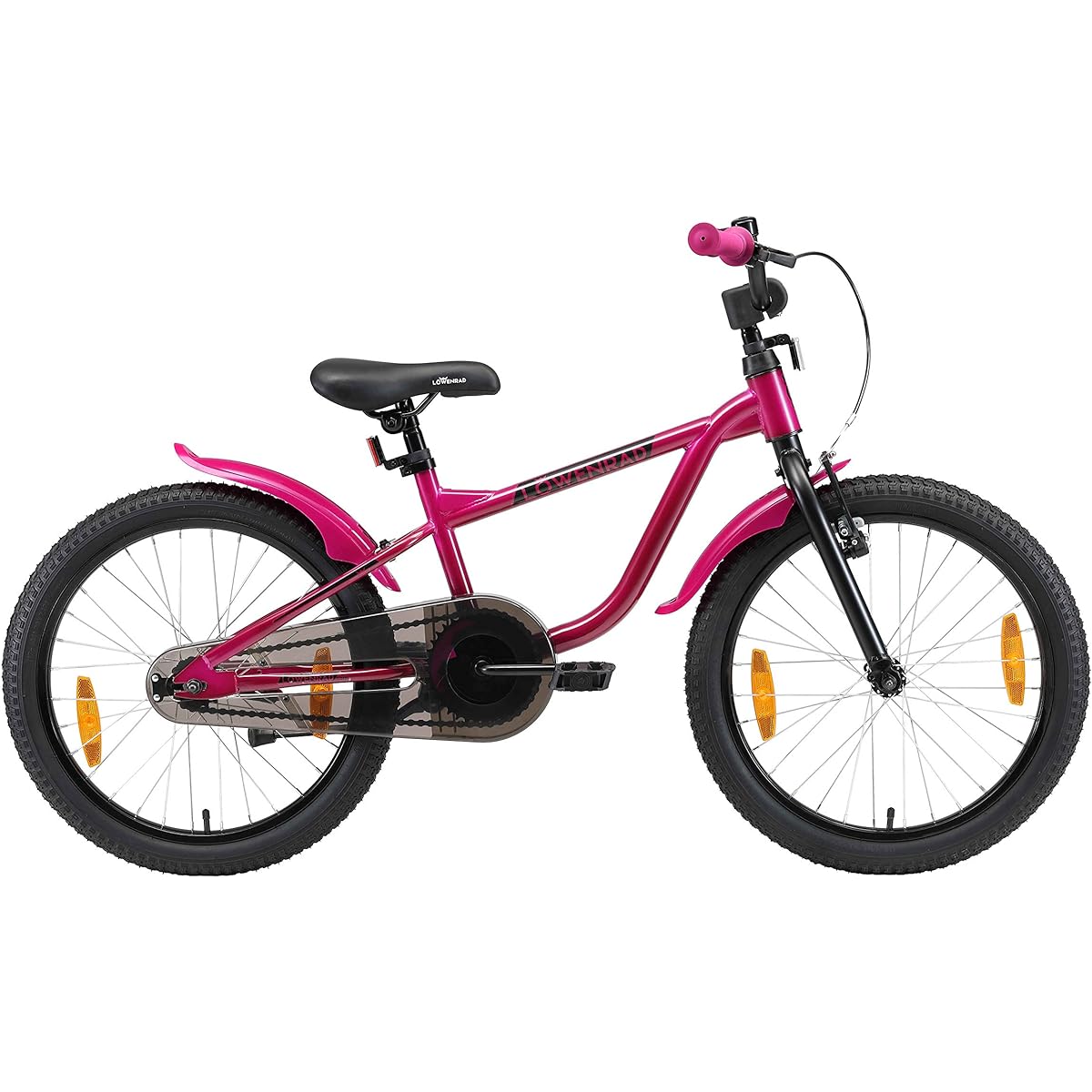 LÖWENRAD Kids Bike age 6 year old children | 20" Inch Bicycle with brake for boys and girls | Berry